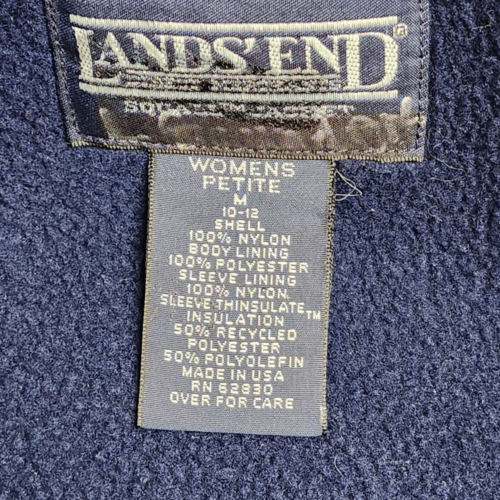 Vintage 90s Lands End Squall Bomber Jacket Womens Medium Red Polartec Fleece USA - Picture 3 of 8
